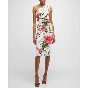 DOLCE & GABBANAOne-Shoulder Silk Dress With Floral Print